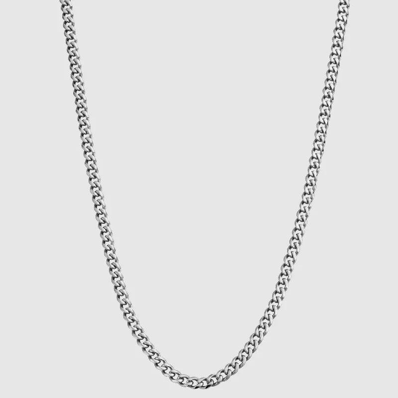 adjustable crest necklace-Cuban (Silver) 4mm