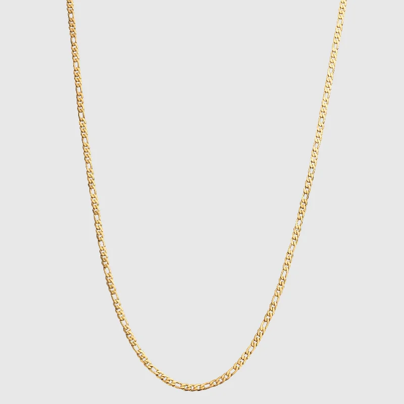 polished copper twist necklace-Figaro (Gold) 3mm