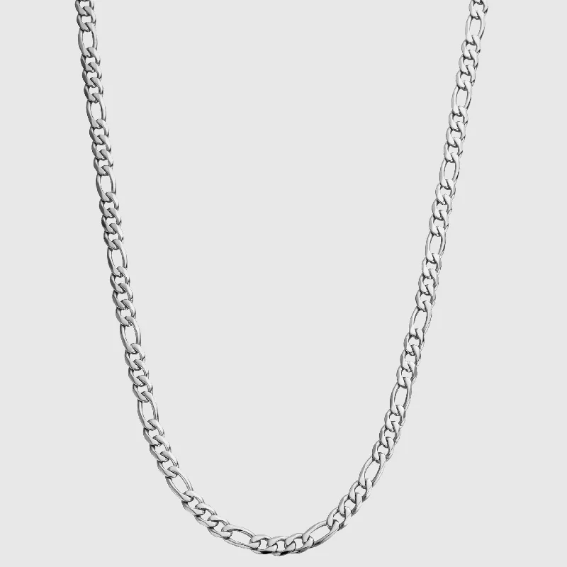 nature-themed peak necklace-Figaro (Silver) 5mm