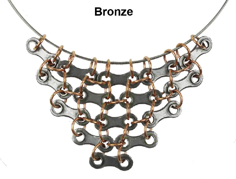 Inverted Chain Link Triangle on Cable Necklace - Wholesale