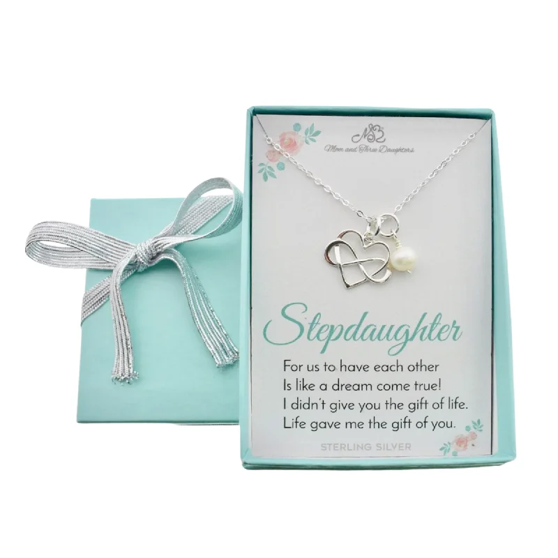 Stepdaughter Infinity Heart Necklace in Sterling Silver