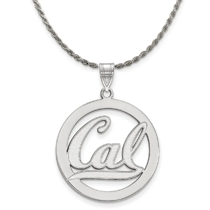 Sterling Silver California Berkeley Large 'Cal' Circle Necklace