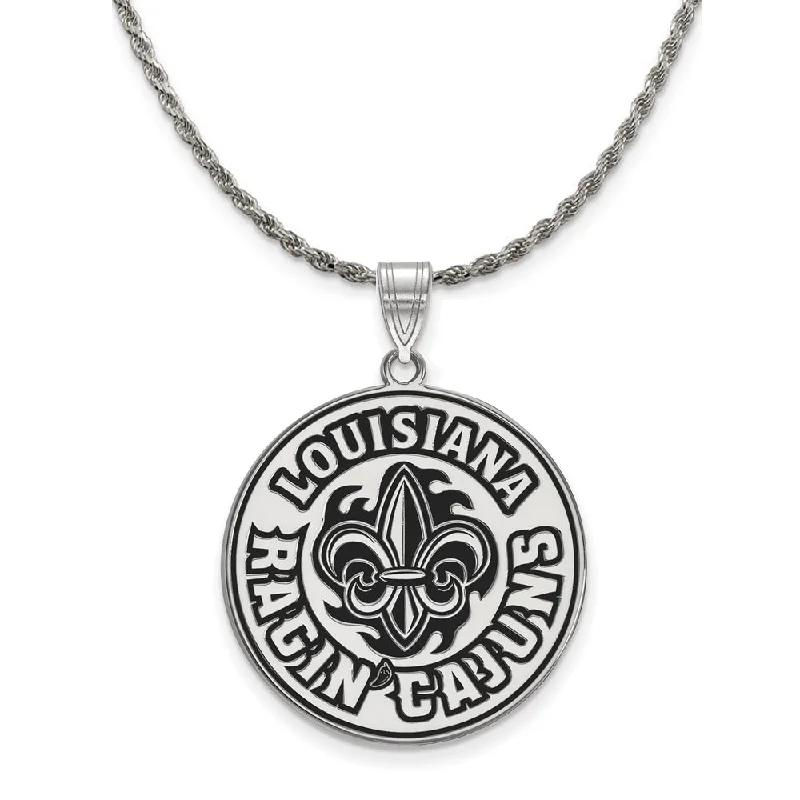 Sterling Silver U. of Louisiana at Lafayette XL Enamel Necklace