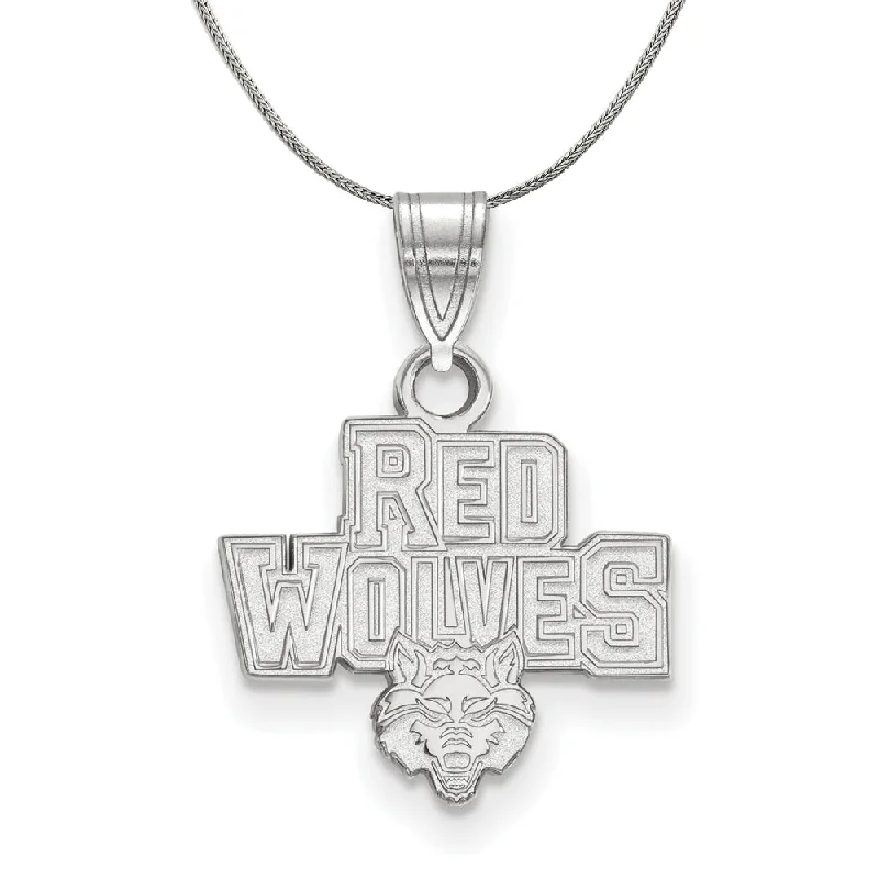 Sterling Silver Arkansas State Small Pendant Necklace