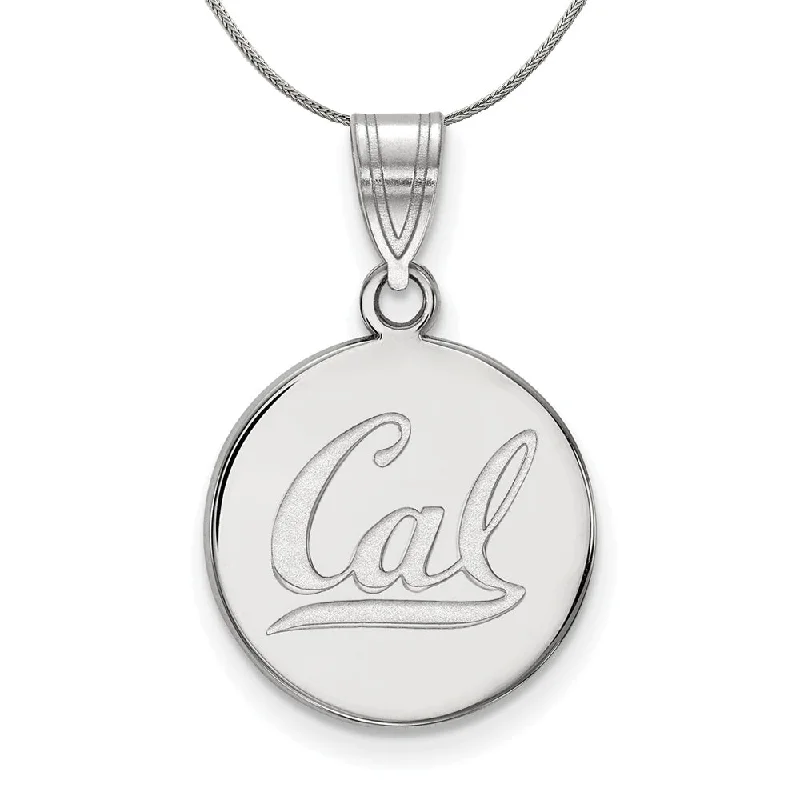 engraved eternity chain necklace-Sterling Silver California Berkeley Medium 'Cal' Disc Necklace