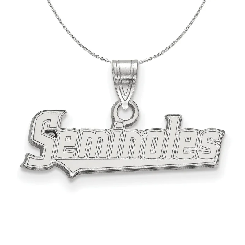 modern sleek twist necklace-Sterling Silver Florida State Sm 'SEMINOLES' Necklace