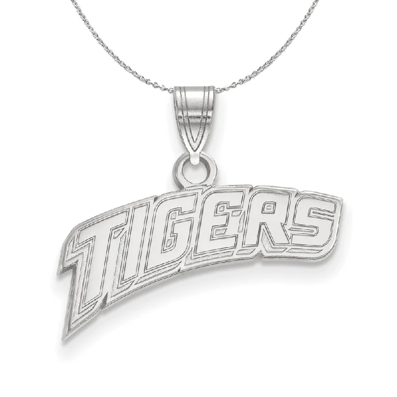 Sterling Silver Louisiana State Small 'TIGERS' Necklace