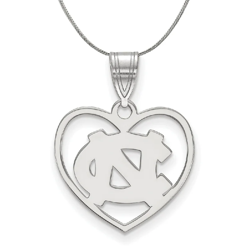 Sterling Silver North Carolina Heart Pendant Necklace