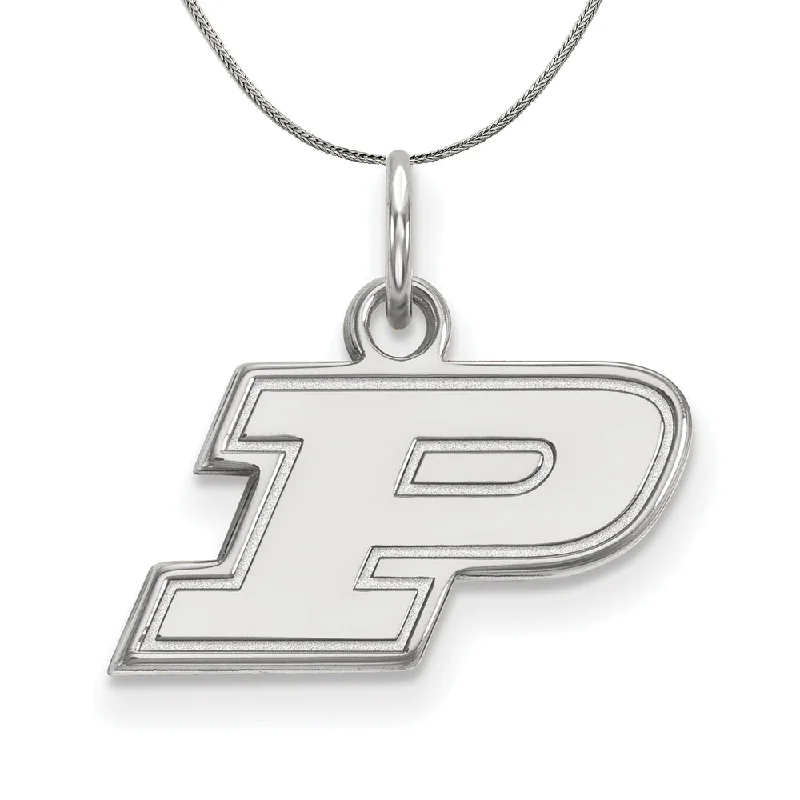 Sterling Silver Purdue XS (Tiny) Initial P Necklace