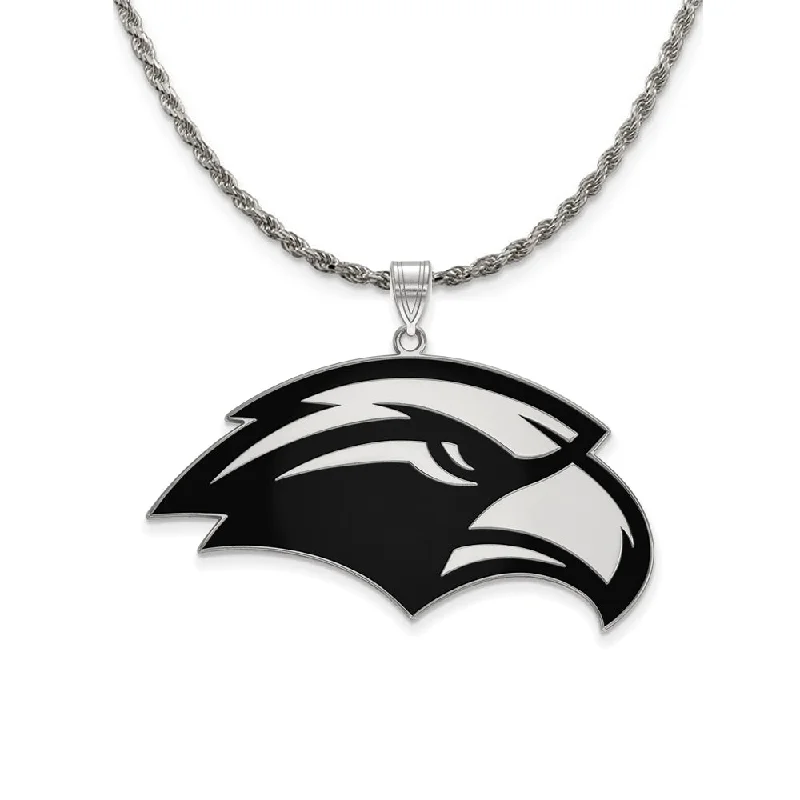 Sterling Silver Southern Miss XL Enamel Pendant Necklace