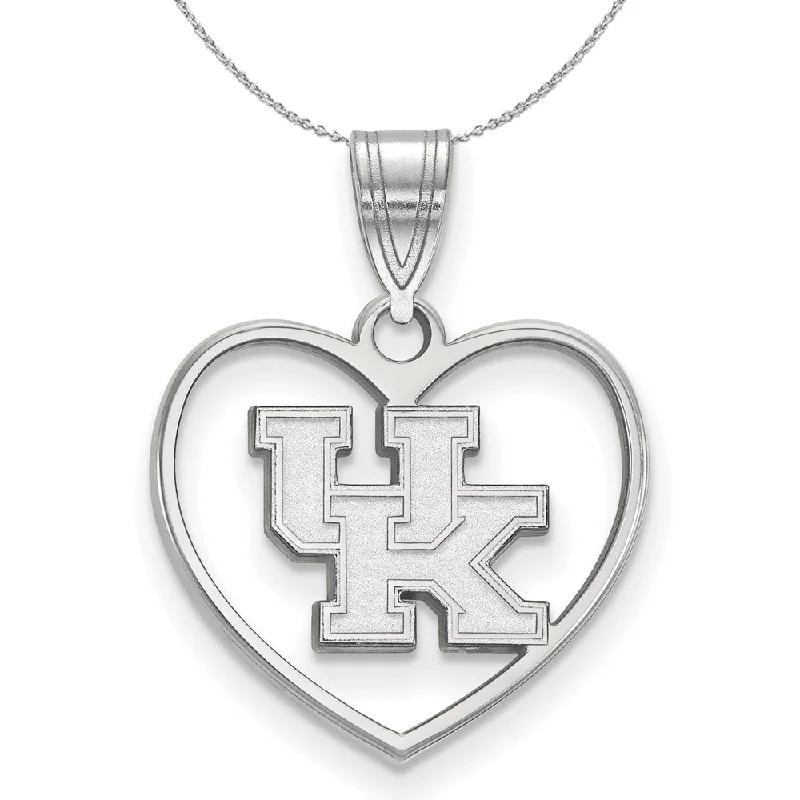 Sterling Silver U. of Kentucky Heart 'UK' Necklace