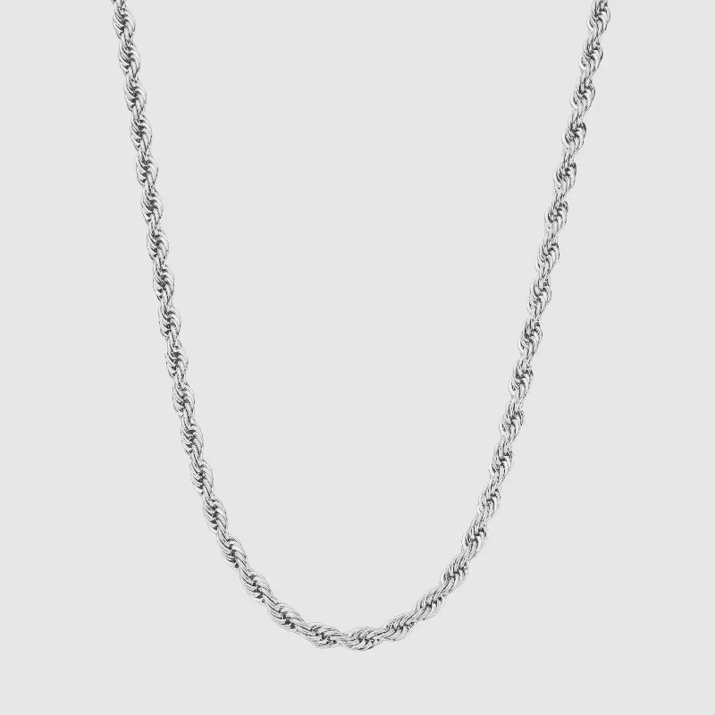 bold amethyst ridge necklace-Rope (Silver) 5mm