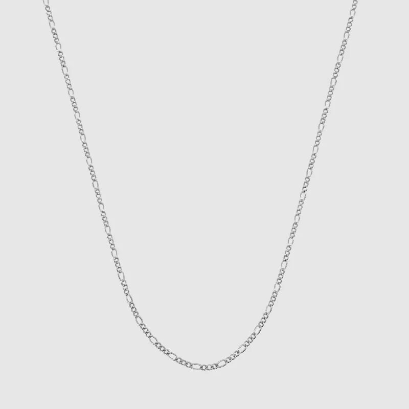 polished gold twist necklace-Round Figaro (Silver) 2mm