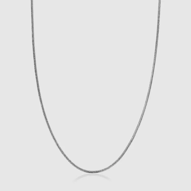 art deco kyanite necklace-Snake Chain (Silver) 2mm