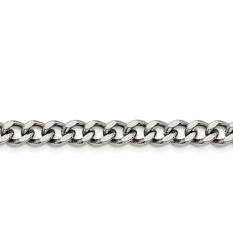 minimalist ridge necklace-Stainless Steel 7.5mm 20in Curb Chain