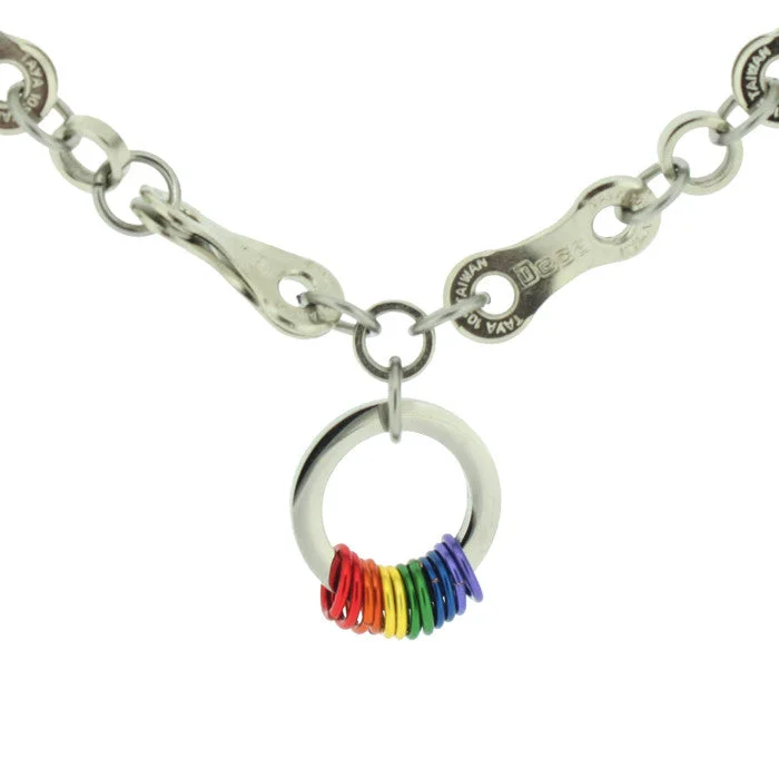 Stainless Steel Rainbow Drop Necklace