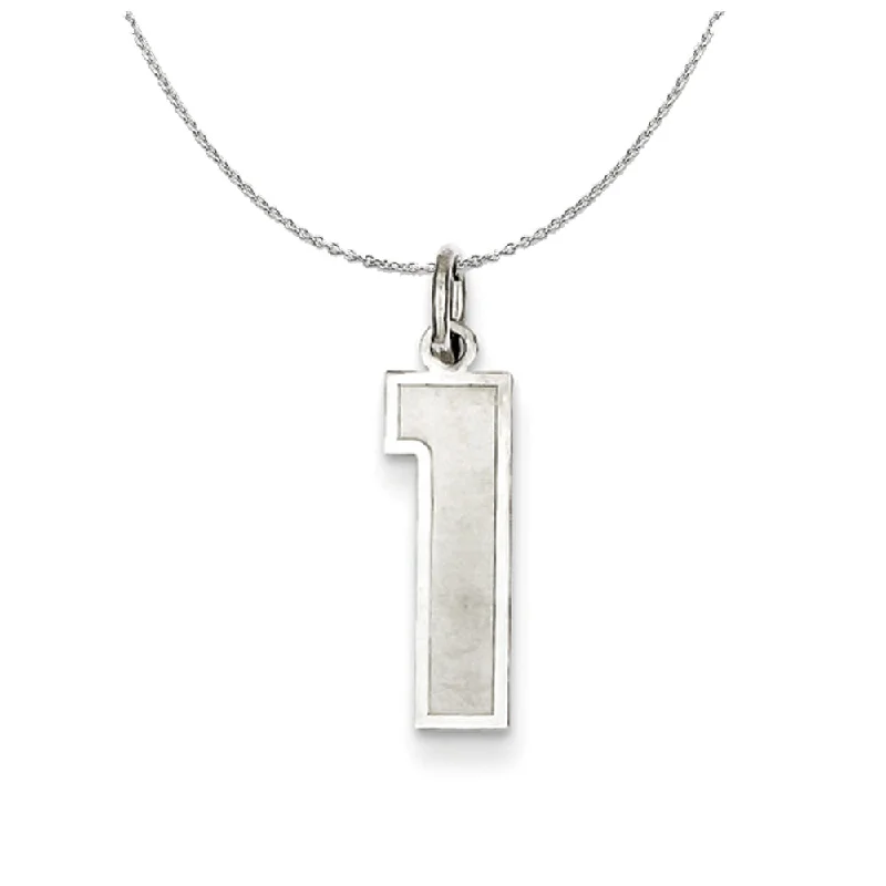 modern orbit gem necklace-Sterling Silver, Jersey Collection, Medium Number 1 Necklace