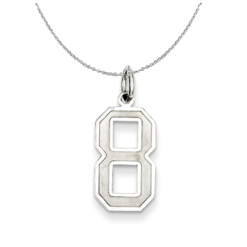 artisan-crafted silver necklace-Sterling Silver, Jersey Collection, Medium Number 8 Necklace