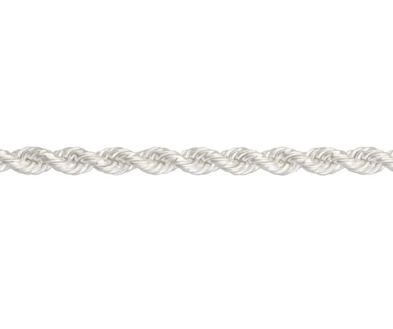 Sterling Silver Solid 45cm Rope Chain Necklace