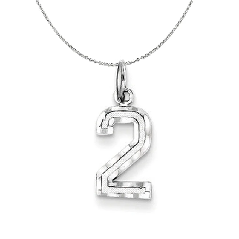 bold sapphire ridge necklace-Sterling Silver, Varsity Collection, Small D/C Number 2 Necklace