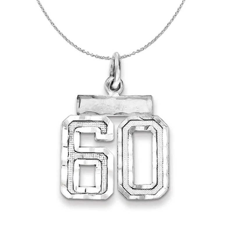 bold emerald ridge necklace-Sterling Silver, Varsity Collection, Small D/C Number 60 Necklace