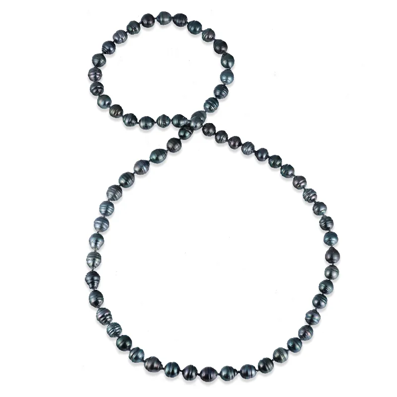 34-35" Tahitian Black Pearl Strand - 10-12mm