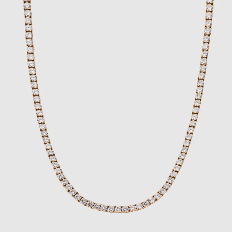 minimalist peak necklace-Tennis Chain (Gold) 5mm