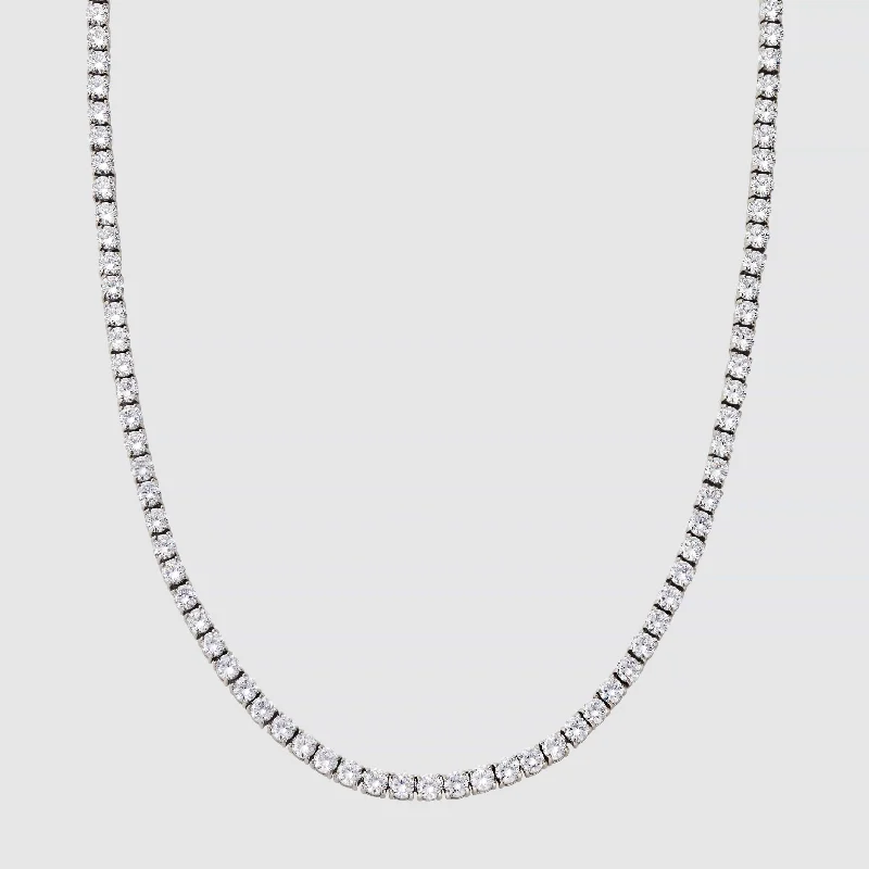 vintage-style kunzite necklace-Tennis Chain (Silver) 5mm