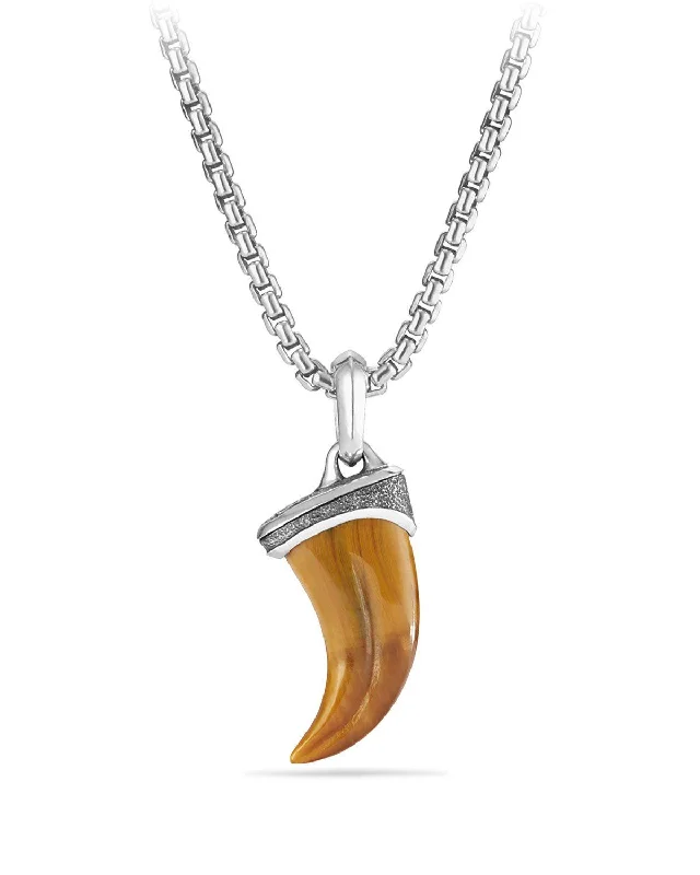 Tiger Eye Claw Necklace - Sterling Silver