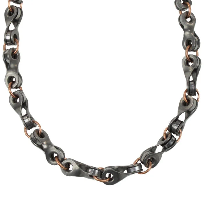 Twisted Link & Roller Chain Necklace