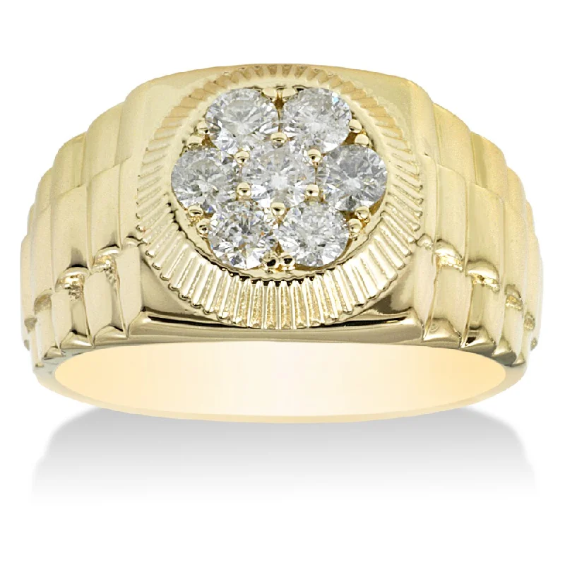 timeless radiant-cut diamond ring-14k Yellow Gold Mens 4/ 5ct TDW Diamond Ring