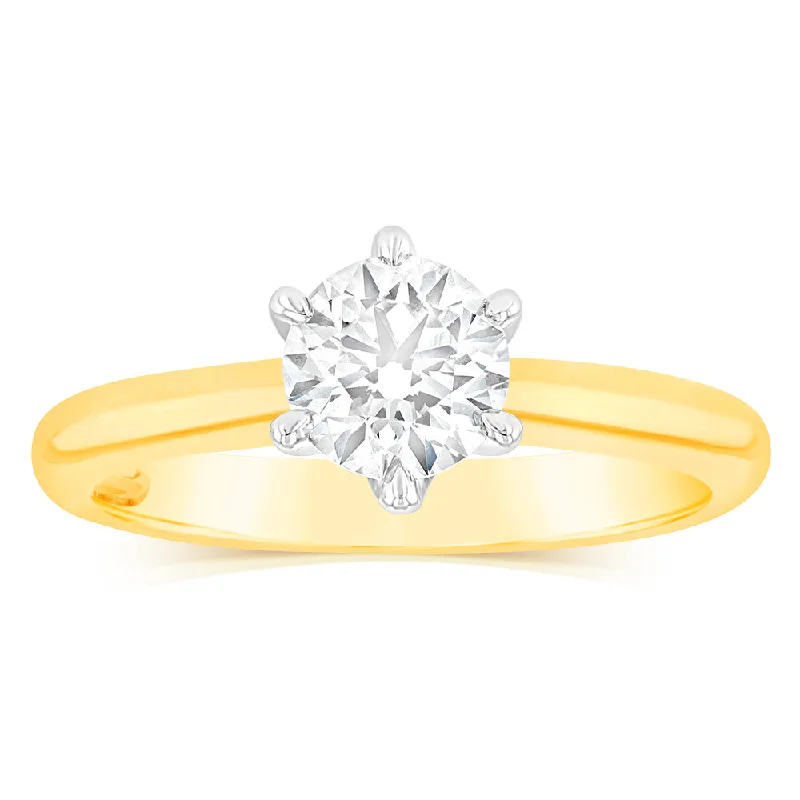 adjustable moss band ring-18ct 0.70 Carat Diamond Solitaire Ring with 6 Claw Knife Edge Setting