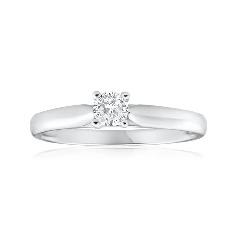 minimalist peak ring-18ct White Gold Diamond Ring