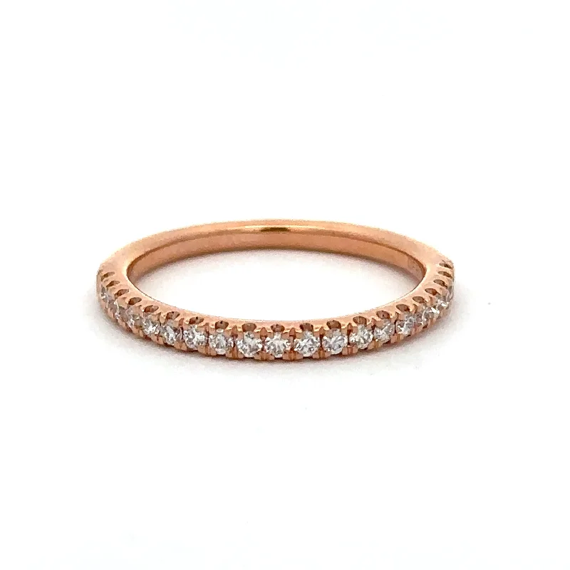 polished bronze band ring-.25 CTW Diamond Band in Rose Gold