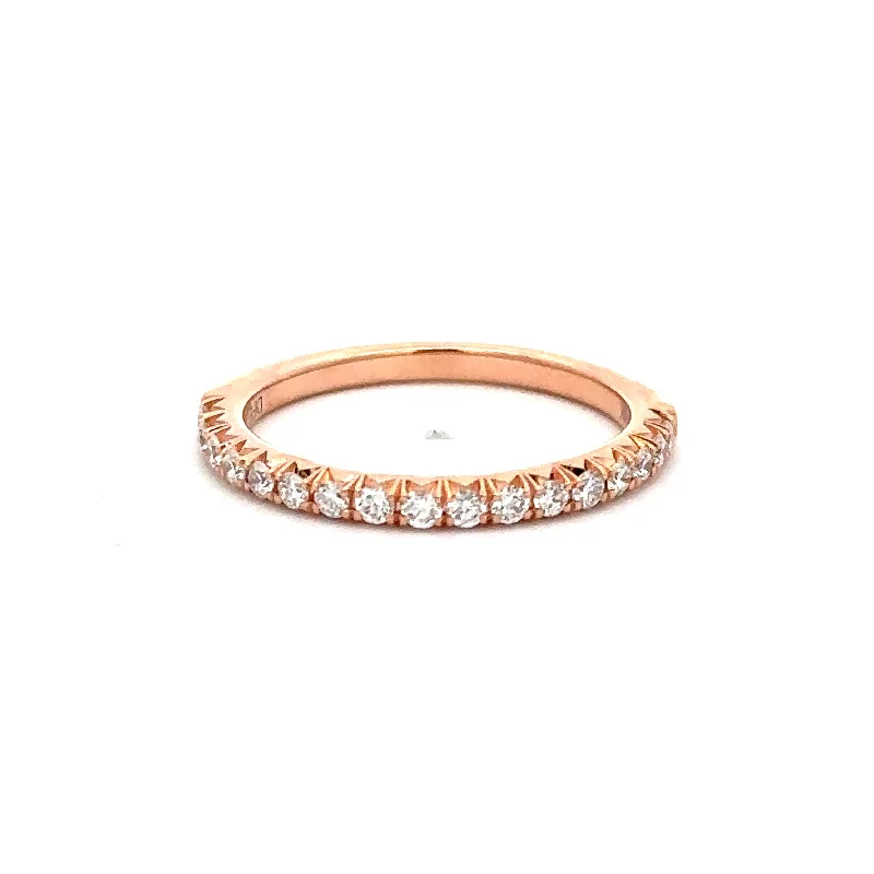 polished copper twist ring-.34 CTW Diamond Band in Rose Gold