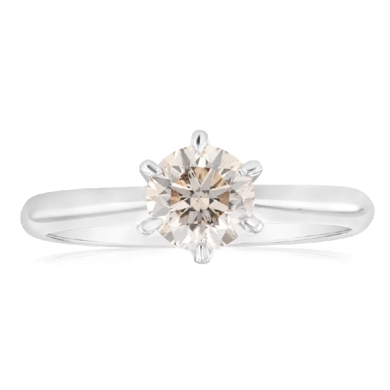 polished rose twist ring-9ct White Gold Solitaire Ring With 1 Carat Australian Diamond