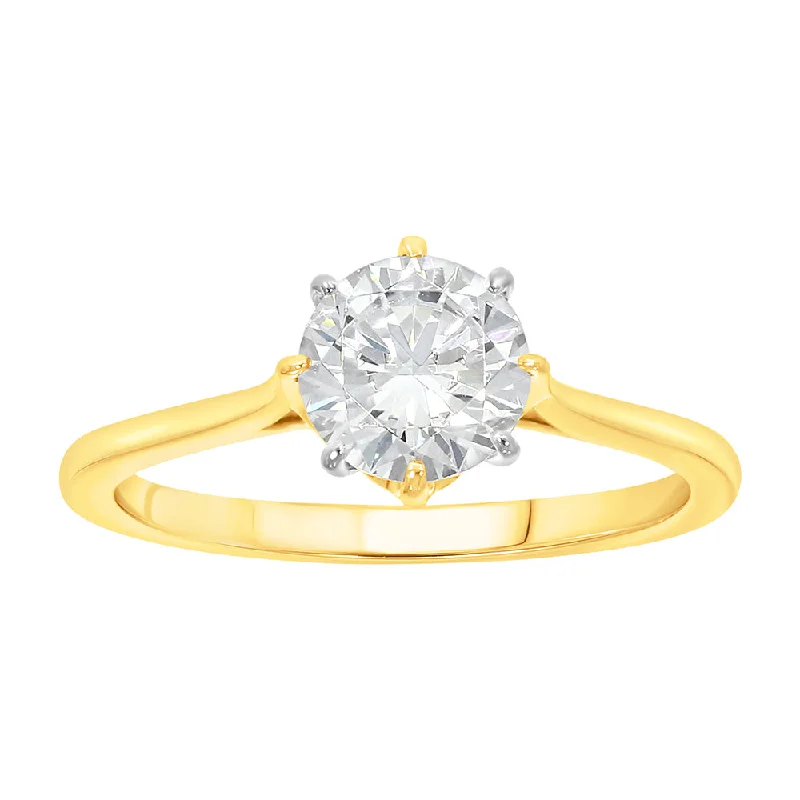 bold ruby ridge ring-9ct Yellow Gold  1 Carat Diamond Solitaire Ring