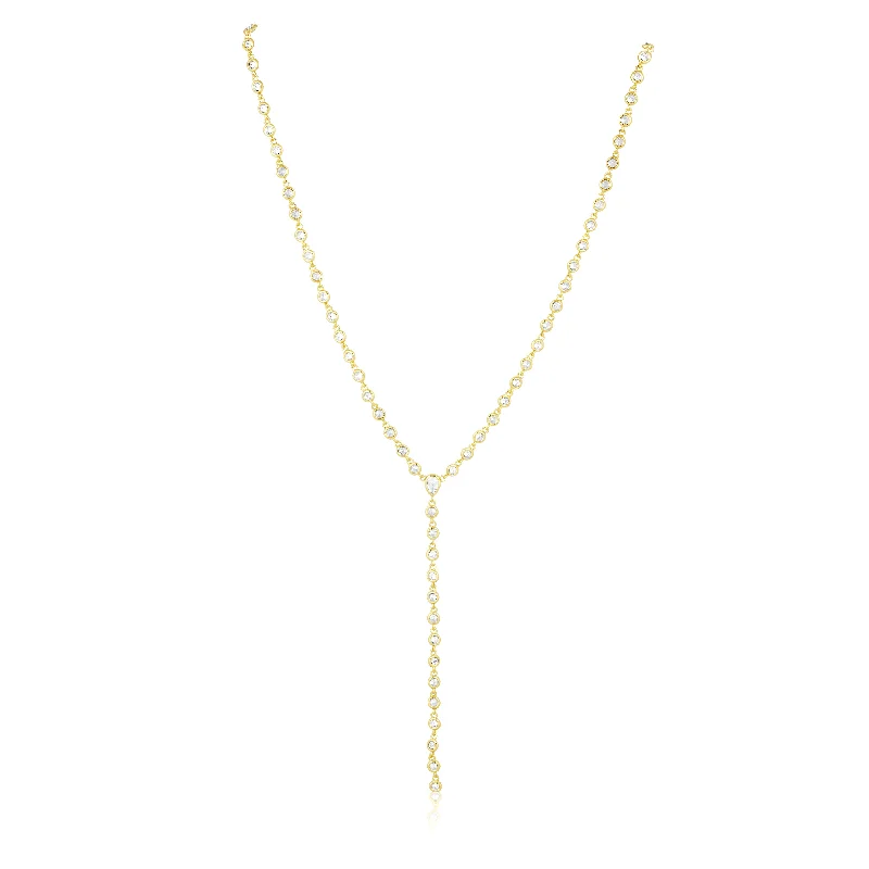 floral channel topaz necklace-Anastasia Cz Lariat