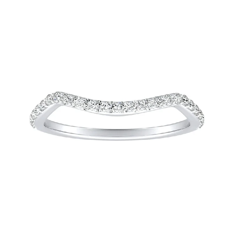 minimalist octagon ring-Auriya 1/5ctw Contoured Diamond Wedding Band Platinum