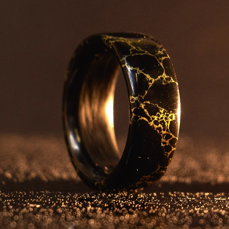 bold opal ridge ring-Carbon Heretic | Trustone and Carbon Fiber Ring