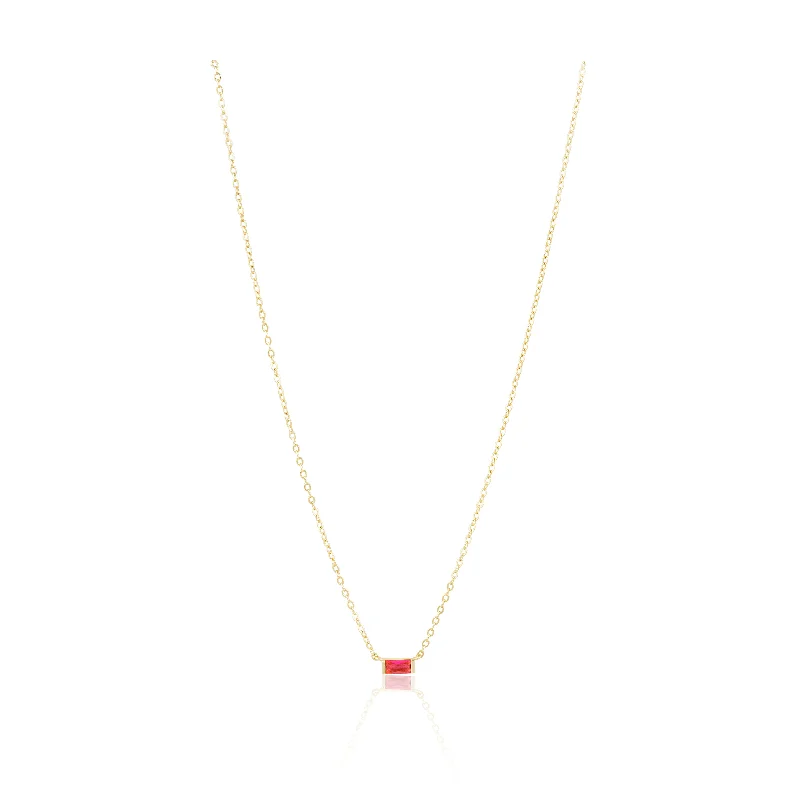 floral eternity ruby necklace-Willow Necklace-Red