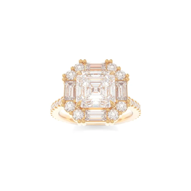 raw spinel cluster ring-Cordelia Ring Asscher