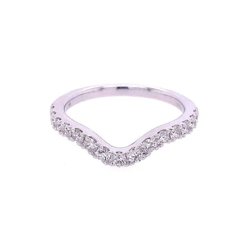 modern stacked kunzite ring-Curved Diamond Band in White Gold