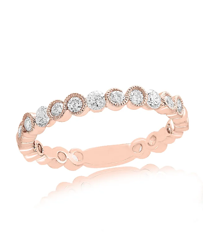 minimalist peak ring-Diamond Band in 18k Rose Gold