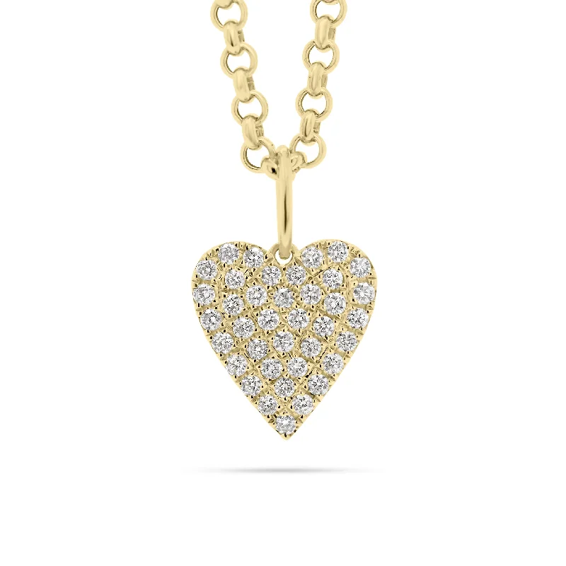 bold emerald ridge necklace-Full Cut Diamond Classic Heart Pendant