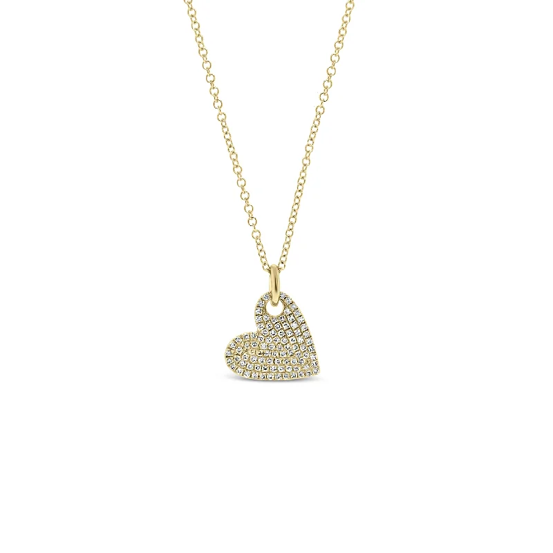 modern sleek crest necklace-Diamond Heart Shape Pendant