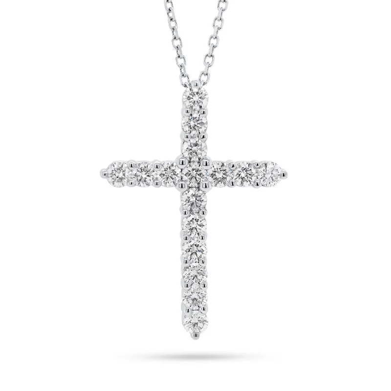 bold emerald ridge necklace-Diamond Large Cross Pendant