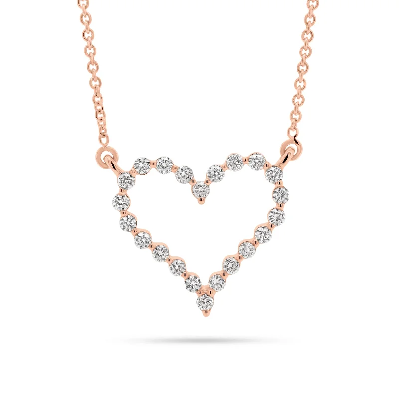 bohemian ridge necklace-Diamond Open Heart Necklace