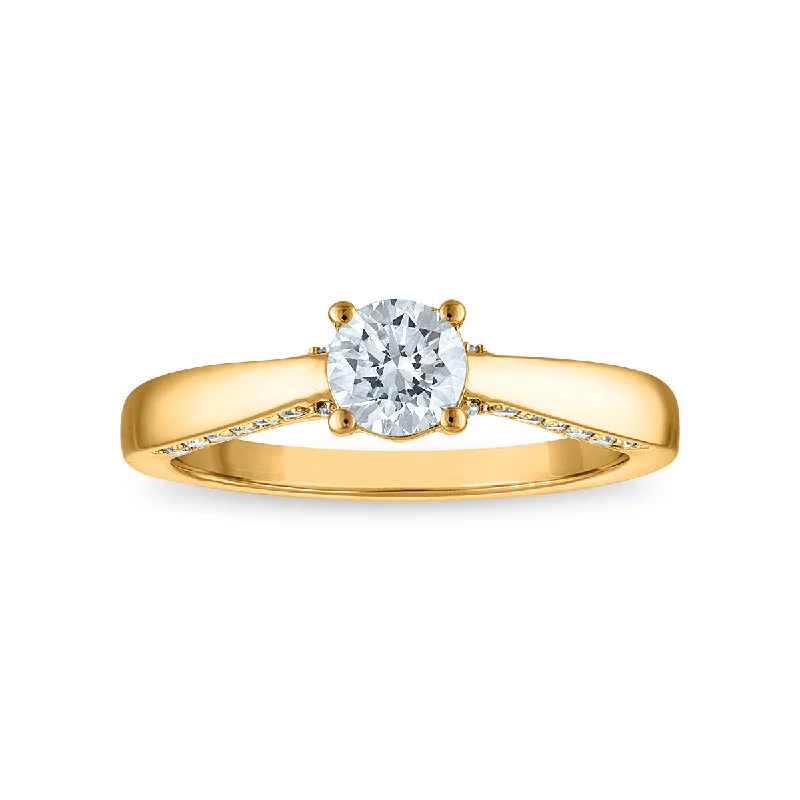 minimalist arch ring-EcoLove 3/4 CTW Lab Grown Diamond Engagement Ring in 14KT Gold