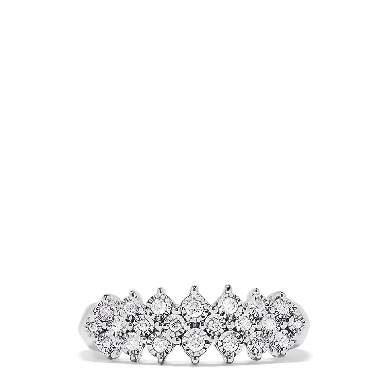 nature-themed crest ring-925 Sterling Silver Diamond Ring, 0.20 TCW